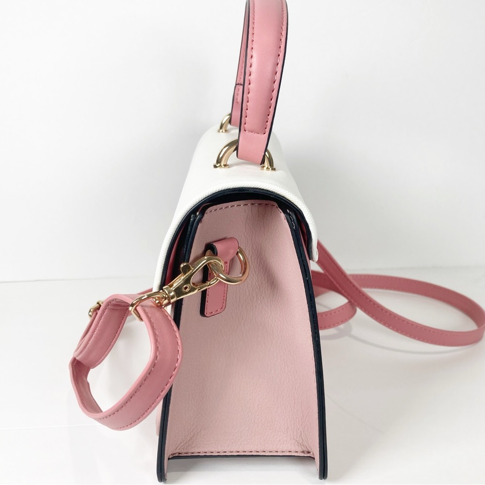 Aldo Pink White Top Handle Turn Lock Crossbody Bag NWOT - Picture 4 of 16
